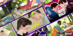 Illustrated collage of the best LGBTQ+ TV shows including SKAM, Heated Rivalry, Red White and Royal Blue, and Sex Education — curated by BEISAR