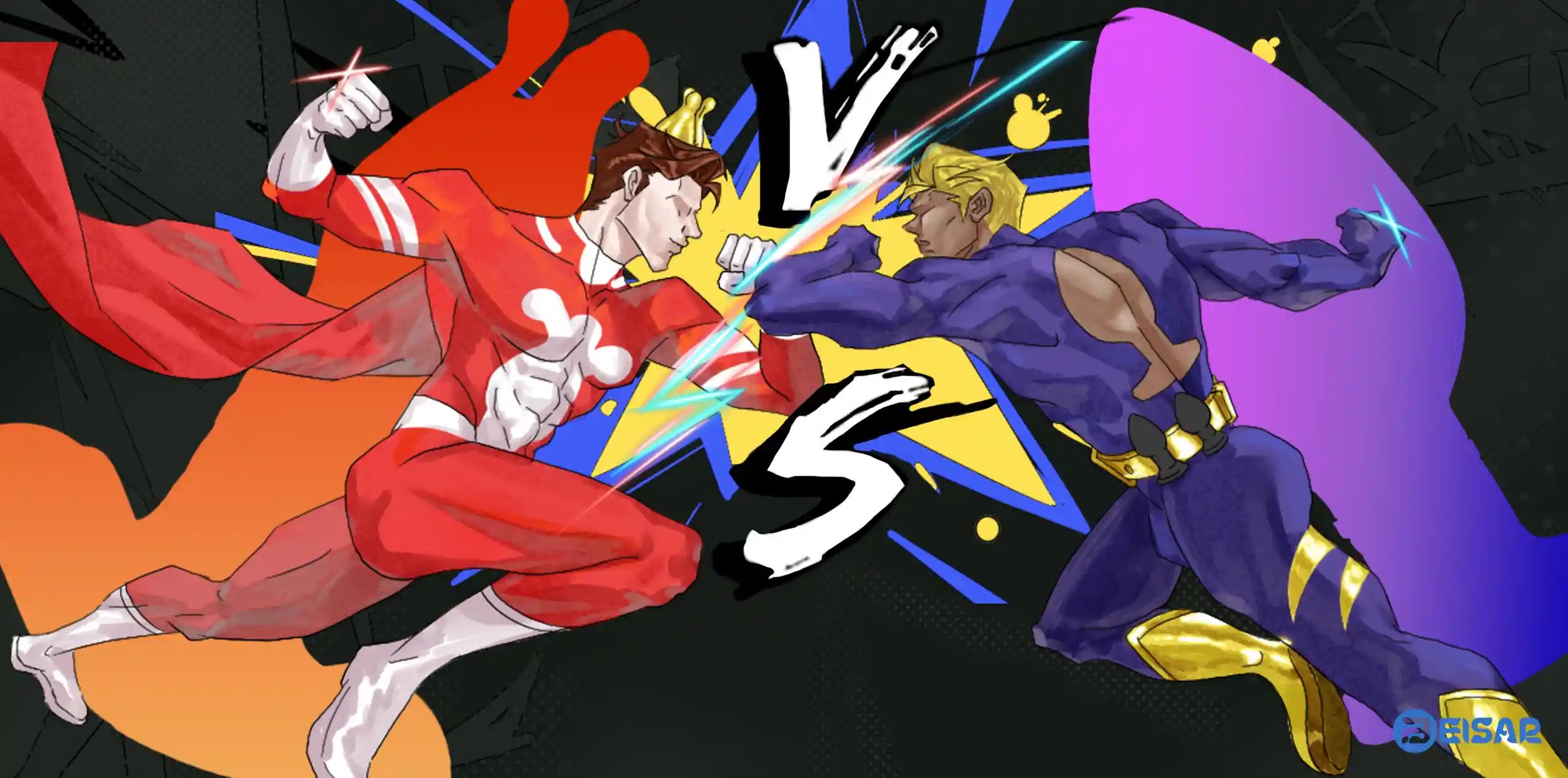 Superhero-style illustration comparing butt plug versus prostate massager anal toys
