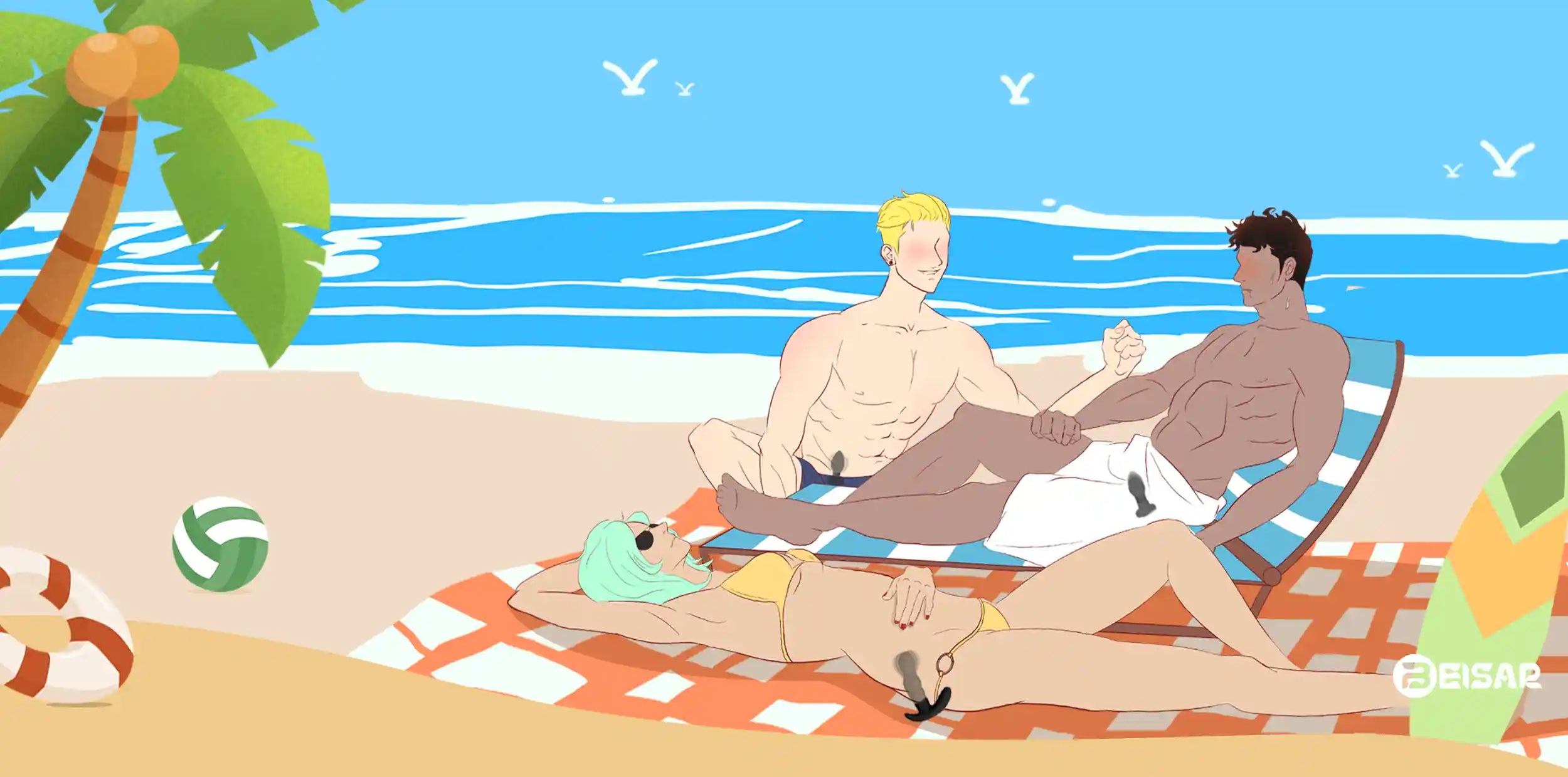 People wearing butt plugs discreetly at beach, BEISAR public play guide