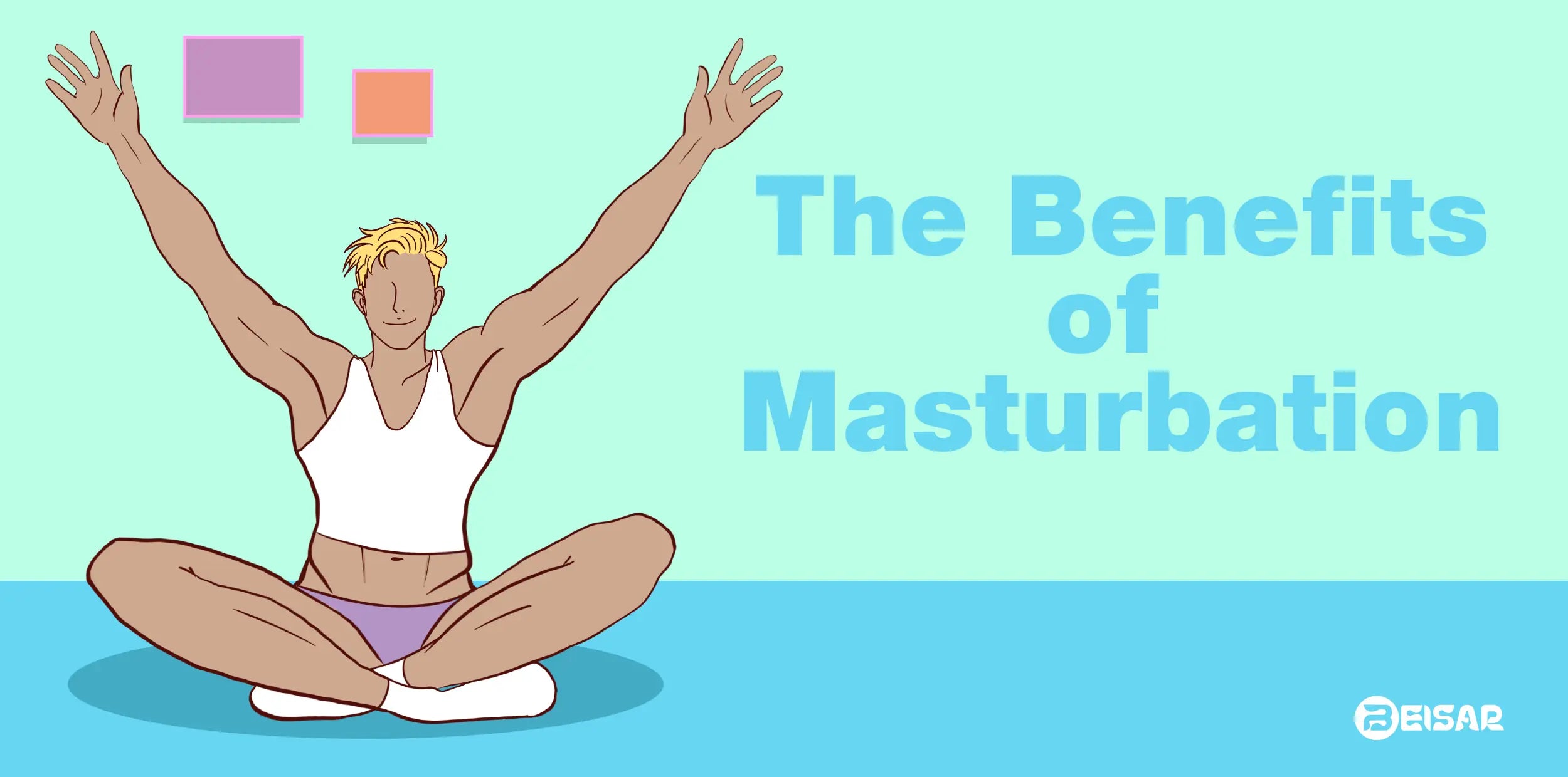 Man celebrating benefits of masturbation as self-love, BEISAR wellness guide