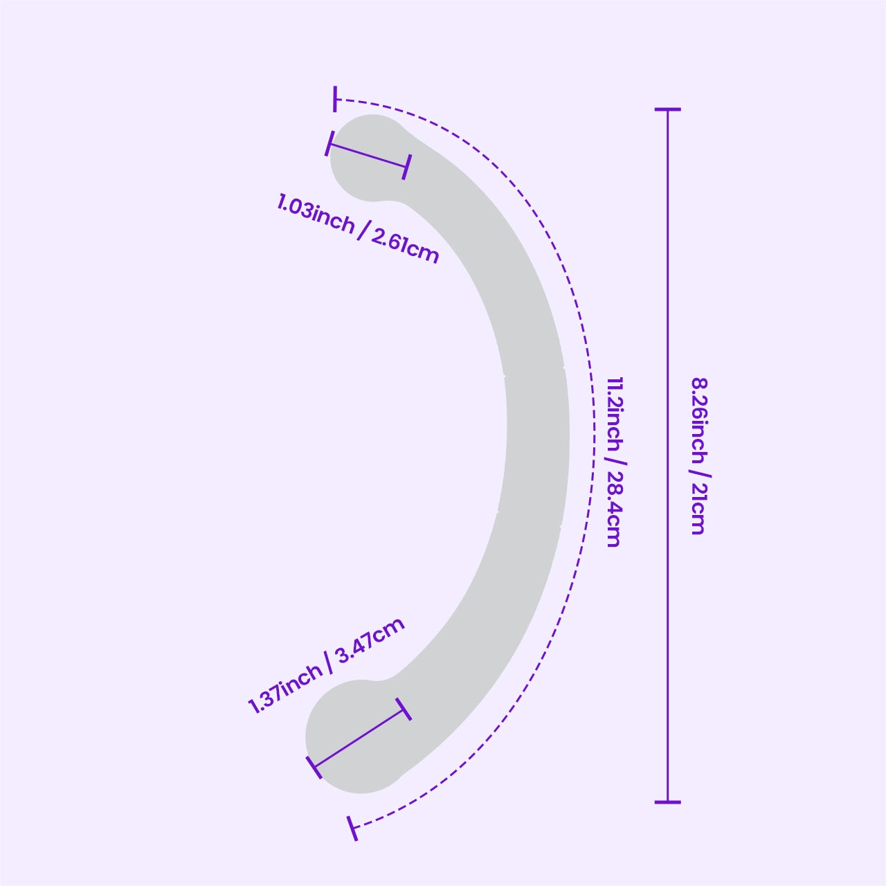 BEISAR Crescent size and dimension guide