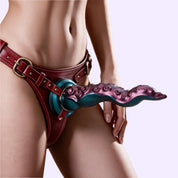 BEISAR Fyrex Squirming Fantasy Dildo showcasing its harness-compatible wearable design