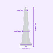 BEISAR Fyrex Octopus Fantasy Dildo detailed dimensions and size guide