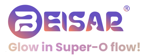 BEISAR official logo with slogan "Glow in Super-O Flow!"