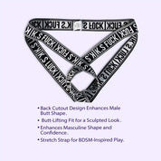 BEISAR Open Crotch Double Thong Panties black white open crotch design feature