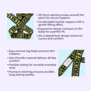 BEISAR Open Crotch Double Thong Panties yellow black detailed design features