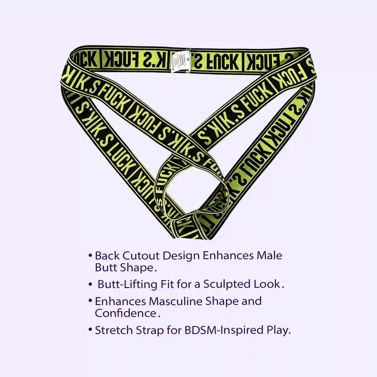 BEISAR Open Crotch Double Thong Panties yellow black open crotch design feature