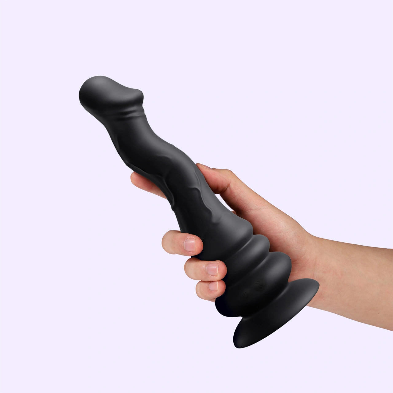 BEISAR Pillar Squirming Fantasy Dildo shown in hand for size and design reference