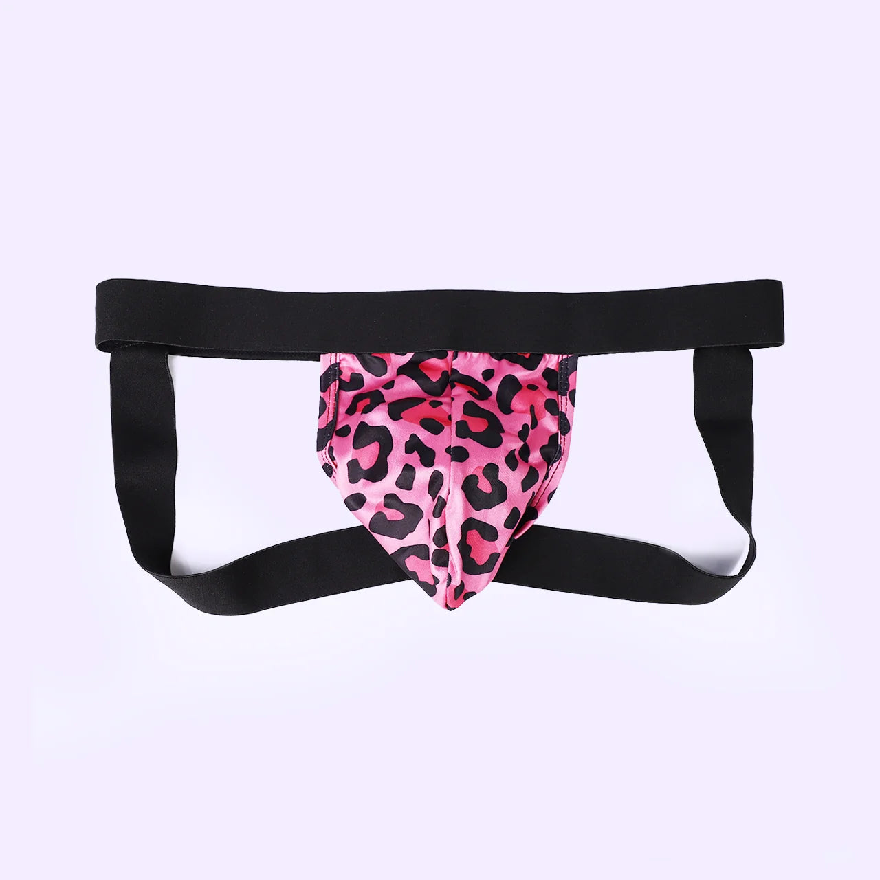 BEISAR Pink Leopard Double Thong Panties standalone product display