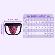 BEISAR Pink Leopard Double Thong Panties size guide and measurement chart