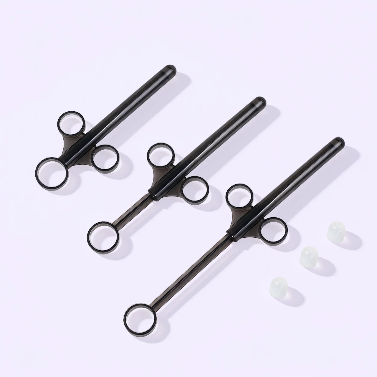 BEISAR Prelude anal lube applicator showing different insertion depths and application positions
