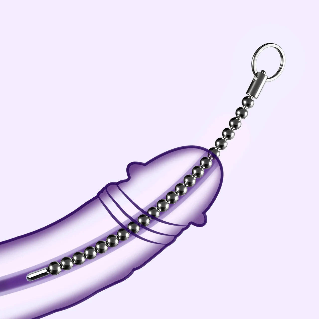 BEISAR Priapus urethral sound anatomical illustration showing product positioning in the urethra