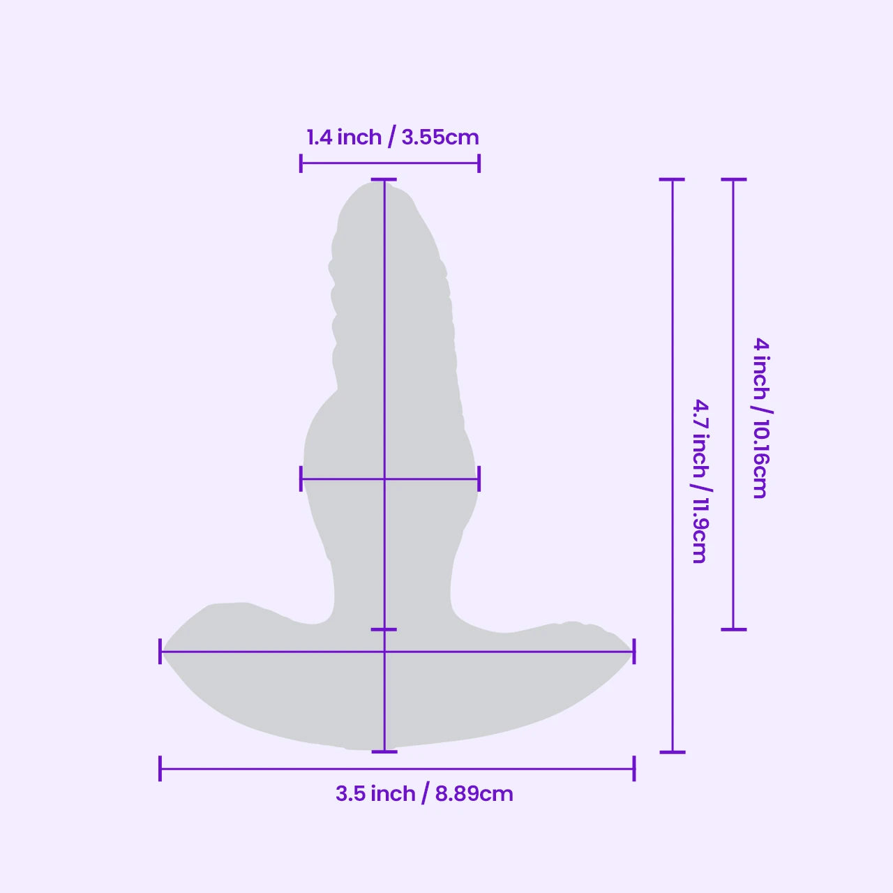 BEISAR Prowler anal plug detailed size and dimensions guide