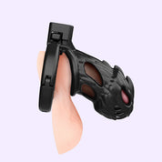 BEISAR PTERO Large male chastity cage side wearing view