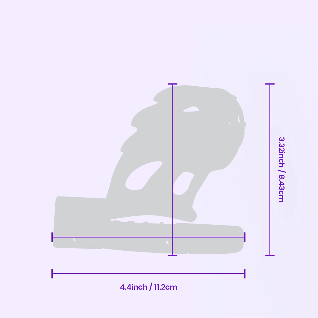 BEISAR PTERO Large male chastity cage dimensions and size guide