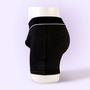 Side view of BEISAR Unisex Strap-On Harness Briefs black