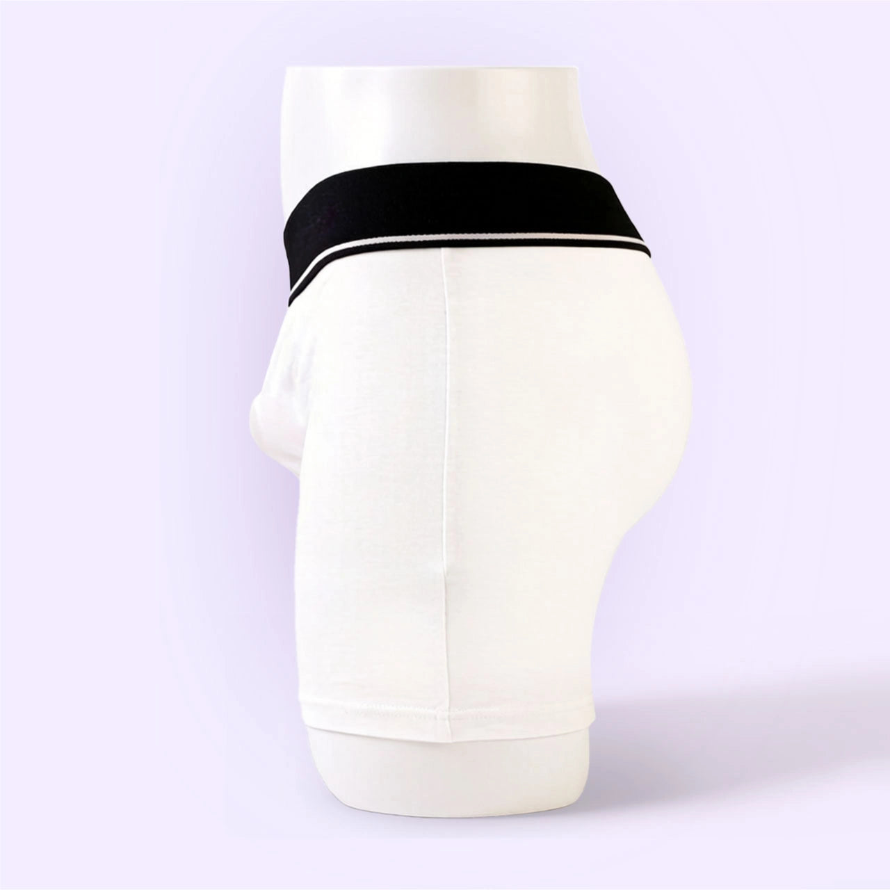 Side view of BEISAR Unisex Strap-On Harness Briefs white