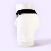 Side view of BEISAR Unisex Strap-On Harness Briefs white