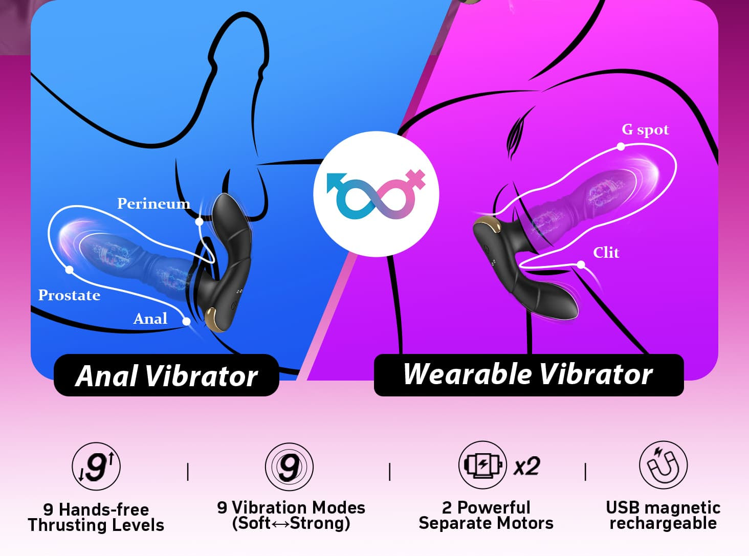 beisar vividpulse black anal vibrator female-use