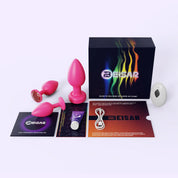 Peachy set magenta packaging and materials